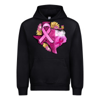 Black Texas Cancer Awareness map Urban Hoodie - FaDigitalArtStudio