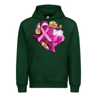 Forest Green Texas Cancer Awareness map Urban Hoodie - FaDigitalArtStudio