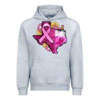 Heather Grey Texas Cancer Awareness map Urban Hoodie - FaDigitalArtStudio