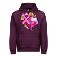 Mauve Wine Texas Cancer Awareness map Urban Hoodie - FaDigitalArtStudio