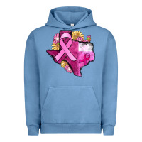 Pigment Pebble Blue Texas Cancer Awareness map Urban Hoodie - FaDigitalArtStudio