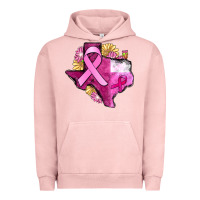 Pigment Salmon Texas Cancer Awareness map Urban Hoodie - FaDigitalArtStudio