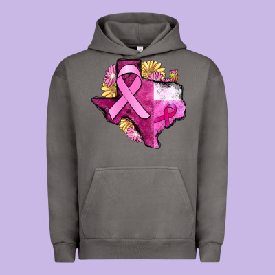 Texas Cancer Awareness Map Urban Hoodie Designed By Fadigitalartstudio