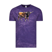 Cloud Purple Texas Longhorn Bull Vintage Tee - LillyAllenDesigns