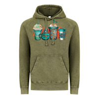Vintage Olive turquoise junkie coffee cups Vintage Hoodie - Jasminsmagicworld