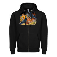 Black Fall Background With Crow Zipper Hoodie - LillyAllenDesigns