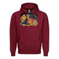 Burgundy Fall Background With Crow Zipper Hoodie - LillyAllenDesigns