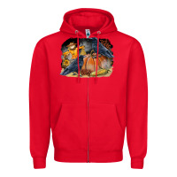 Red Fall Background With Crow Zipper Hoodie - LillyAllenDesigns