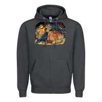 Smoke Fall Background With Crow Zipper Hoodie - LillyAllenDesigns