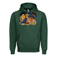 Sports Green Fall Background With Crow Zipper Hoodie - LillyAllenDesigns