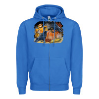 True Royal Fall Background With Crow Zipper Hoodie - LillyAllenDesigns