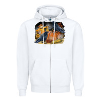 White Fall Background With Crow Zipper Hoodie - LillyAllenDesigns