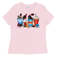 Bubblegum Pink hockey begins after coffee cups Ladies Tee - Zillion Design Studio