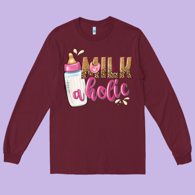 Milkaholic Girls Long Sleeve Tee Designed By Nancycooperartshop