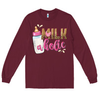 Burgundy milkaholic girls Long Sleeve Tee - NancyCooperArtShop
