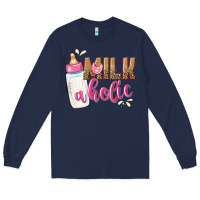 Navy milkaholic girls Long Sleeve Tee - NancyCooperArtShop