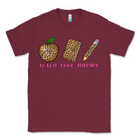 Burgundy teach love inspire leopard Classic Tee - AdoDesignShop