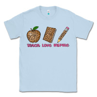 Dusty Blue teach love inspire leopard Classic Tee - AdoDesignShop