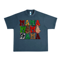 Midnight Navy mama mama mama with christmas lights and christmas tree cakes Urban Heavy Tee - AdoDesignShop