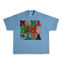Pebble Blue mama mama mama with christmas lights and christmas tree cakes Urban Heavy Tee - AdoDesignShop