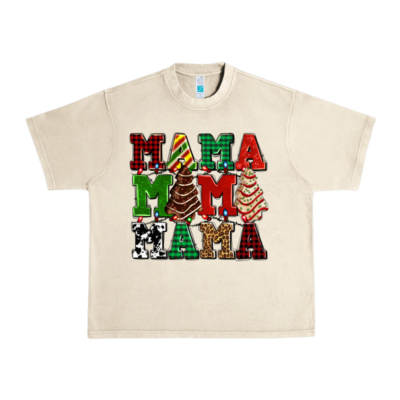 Mama Mama Mama With Christmas Lights And Christmas Tree Cakes Urban Heavy Tee by AdoDesignShop | Teevron