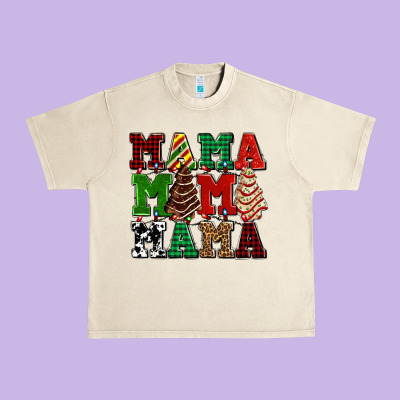 Mama Mama Mama With Christmas Lights And Christmas Tree Cakes Urban Heavy Tee Designed By Adodesignshop
