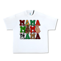 White mama mama mama with christmas lights and christmas tree cakes Urban Heavy Tee - AdoDesignShop
