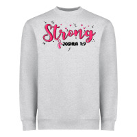 Heather Grey strong joshua 1 9 Heavyweight Sweatshirt - MaliasSmallBusiness