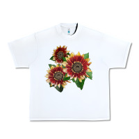White Florenza Sunflower Urban Heavy Tee - LillyAllenDesigns