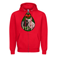 Red christmas pig Zipper Hoodie - LillyAllenDesigns