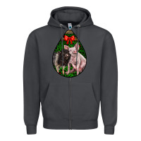 Smoke christmas pig Zipper Hoodie - LillyAllenDesigns