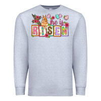 Heather Grey He is risen Premium Sweatshirt - NancyCooperArtShop