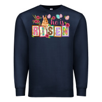 Navy He is risen Premium Sweatshirt - NancyCooperArtShop