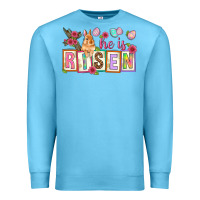 Ocean Blue He is risen Premium Sweatshirt - NancyCooperArtShop
