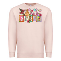 Pale Pink He is risen Premium Sweatshirt - NancyCooperArtShop