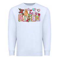 White He is risen Premium Sweatshirt - NancyCooperArtShop