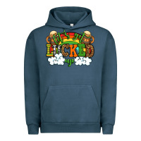 Pigment Midnight Navy Let's get lucked up St. Patrick's Day Urban Hoodie - OliviaCreatesArt