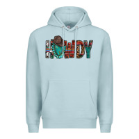 Blue Mist Western Howdy Gemstone Cowboy Hat Premium Hoodie - HowdyJamesFarm