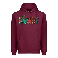 Burgundy Western Howdy Gemstone Cowboy Hat Premium Hoodie - HowdyJamesFarm