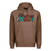 Chestnut Western Howdy Gemstone Cowboy Hat Premium Hoodie - HowdyJamesFarm