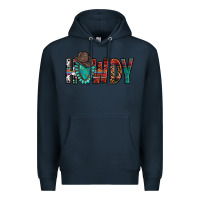 Navy Western Howdy Gemstone Cowboy Hat Premium Hoodie - HowdyJamesFarm