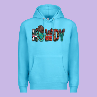 Western Howdy Gemstone Cowboy Hat Premium Hoodie Designed By Howdyjamesfarm