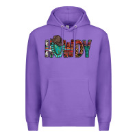 Purple Western Howdy Gemstone Cowboy Hat Premium Hoodie - HowdyJamesFarm