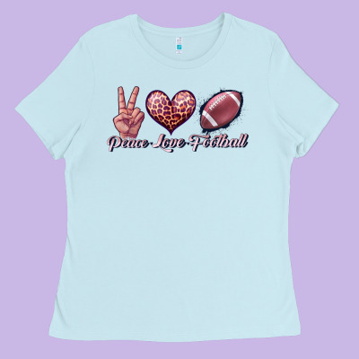 Peace Love Football Ladies Tee Designed By Jahusdesignshop