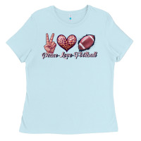 Baby Blue peace love football Ladies Tee - JahusDesignShop