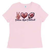 Bubblegum Pink peace love football Ladies Tee - JahusDesignShop