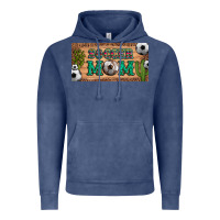 Vintage Denim soccer mom with ball and cactus and serape licanse plate Vintage Hoodie - Artiststas