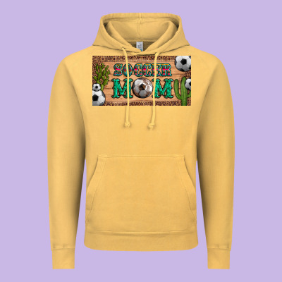 Soccer Mom With Ball And Cactus And Serape Licanse Plate Vintage Hoodie Designed By Artiststas