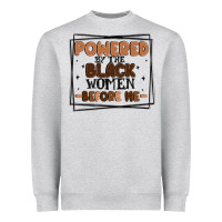 Heather Grey powered by the black women before me Heavyweight Sweatshirt - MaliasSmallBusiness