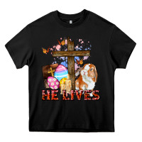Black He lives Easter Day Heavy Core Tee - CowGirlArtShop